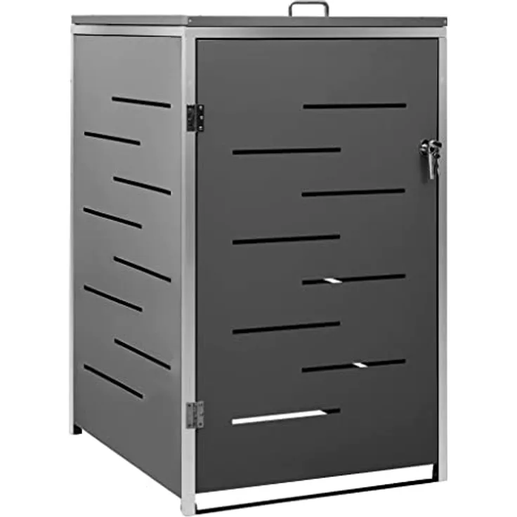 vidaXL Mülltonnenbox für 1 Tonne Abschließbar Rostfrei Müllbox Mülltonnenverkleidung Mülltonne Müllcontainer Gartenbox 69x77,5x115cm Edelstahl