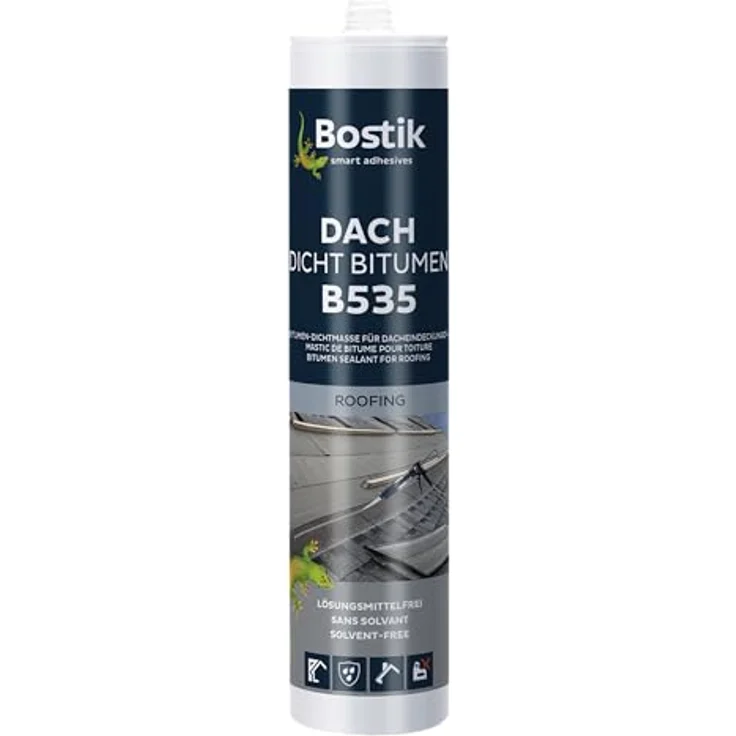 BOSTIK B535 Dach Dicht Bitumen Schwarz – Hochleistungs-Dichtmittel, Lösemittelfrei, Starke Haftung, 300ml