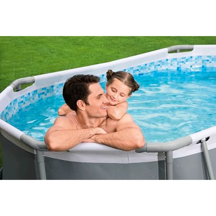 Bestway Steel Pro Max Oval Pool 305 x 200 x 84 cm, dunkelgrau, inkl. Kartuschenfilter 1.249 l/h – Bild 3