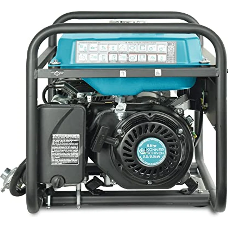 Könner & Söhnen KS 2900G, 2900 W DUAL FUEL Gas- und Benzin-Generator mit Druckminderer und 1,5 m Gasflaschen-Anschlussleitung – Bild 8
