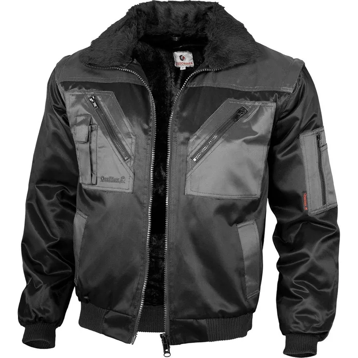 Qualitex Workwear Arbeitsjacke modische 4-in-1 Arbeitsjacke aus Mischgewebe - ideale Übergangsjacke, DIN EN Zertifizierung, mit Reflexraspel und 3M-Reflexstreifen, erhältlich in S - 7XL, 2-farbige Winterjacke