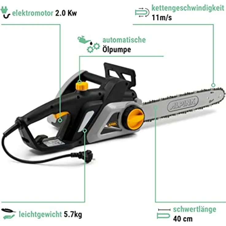 Alpina-Garden Elektro-Kettensäge »ACS 200 ET (16)«, 40 cm Schwertlänge – Bild 2