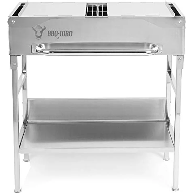 BBQ-Toro Grilltisch mit elektrischem Spiessdreher und Grillrost | Edelstahl Grill mit Drehspiess Aufsatz 9 Spießen Grillrost und Motor | mit Netzstecker und USB – Bild 4