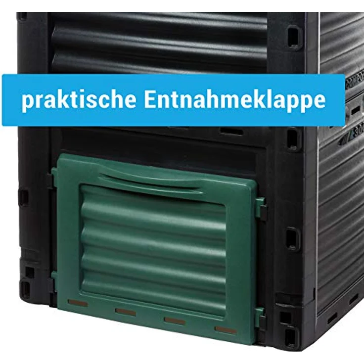 Komposter Schnellkomposter aus stabilem Kunststoff, mit Klappdeckel, 300 Liter (H83 x B61 x T61 cm), Thermokomposter für Garten- und Küchenabfälle Kompost, 100% recycelter Kunststoff, Made in EU – Bild 5