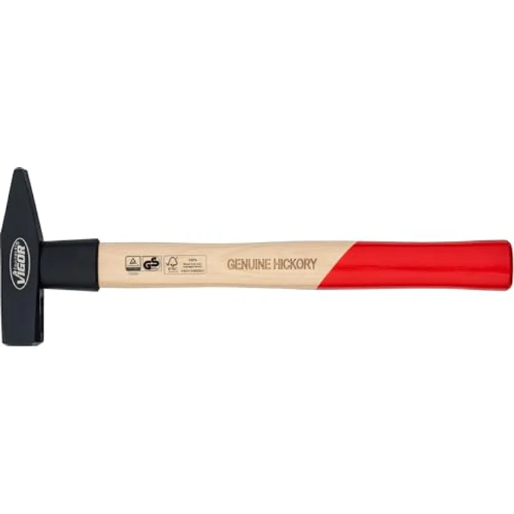 ViGOR V2662-300 Schlosserhammer 300g, Hickoryholzgriff, Gummi-Schlagschutz, 300mm, kraftvoll und präzise – Bild 3