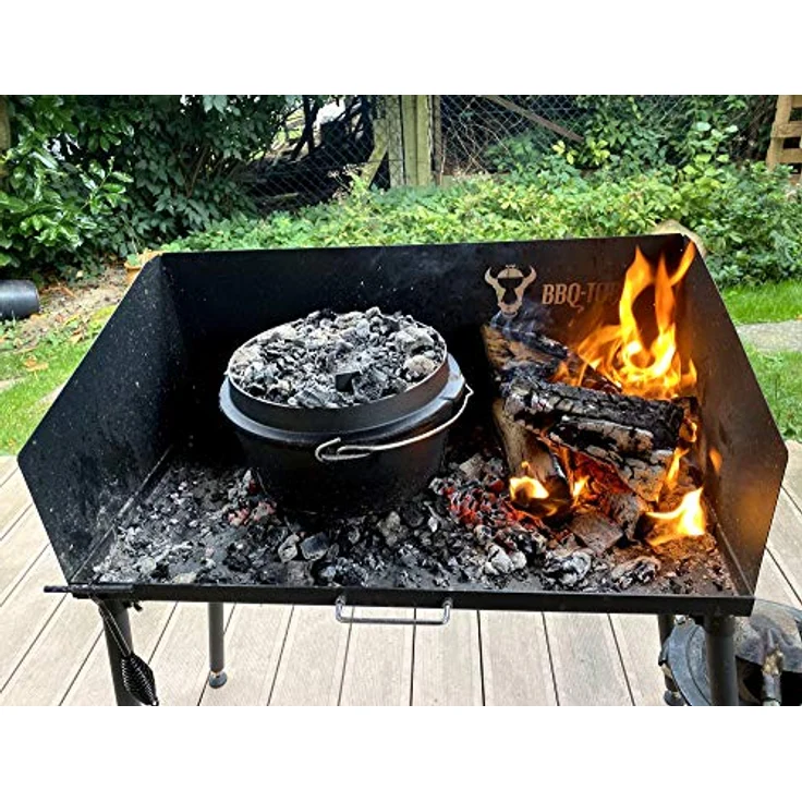 BBQ-Toro Dutch Oven Tisch I 75 x 40 cm I schwarz I Stahltisch für Bräter und Grillzubehör I Grilltisch mit einstellbaren Füßen – Bild 2