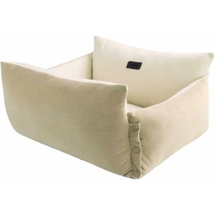 Nobby Komfort Bett 2 in 1 Alin beige 50 x 42 x 18+7 cm, kuschelig weiches Material, Vorderseite aufklappbar, Anti-Rutsch-Beschichtung – Bild 2