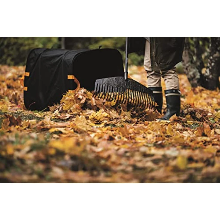 Fiskars PopUp-Gartensack mit Griffen, Platzsparend faltbar, Fassungsvermögen: 73 L, Höhe: 46 cm, Breite: 40 cm, Schwarz-Orange, Ergo, 1028371 – Bild 6