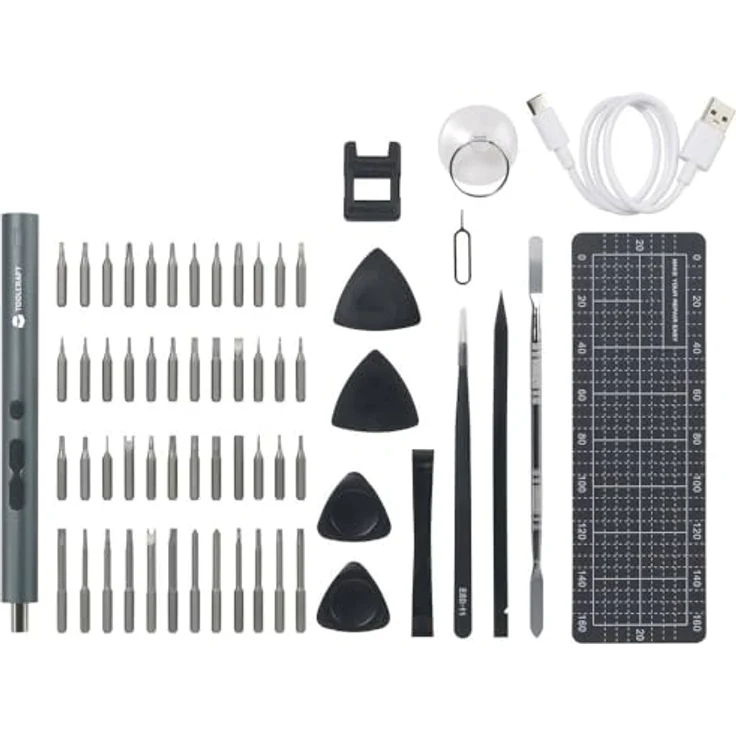 Toolcraft TO-9610278 E-Schraubendreher 3.7 V 350 mAh Lithium inkl. Ladekabel, inkl. Aufbewahrungsbox, Aluminiumlegierung, USB Type-C-Ladeanschluss – Bild 2