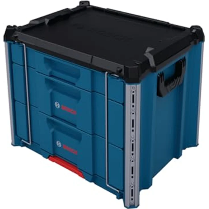 Bosch Professional L-BOXX Contractor Drawer 3, Werkzeugkoffer mit 1 niedriger und 2 hohen Schubladen, stoßfest, stapelbar, zwei seitliche Griffe – Bild 1