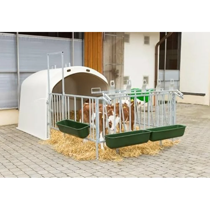 Kerbl 3268 Langfuttertrog zum Einhängen, 42 Liter, 100 cm, Futternapf - besonders stabil, glasfaserverstärkter Kunststoff, extra starke Einhängelaschen – Bild 4