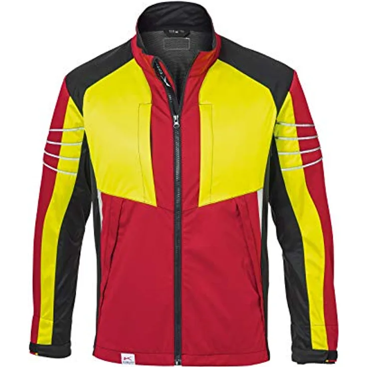 Kübler Ultrashell Pro Jacke 1751, Arbeitsjacke für Forst mit Reflexstreifen und Vordertaschen, schwarz/warngelb, Größe XL