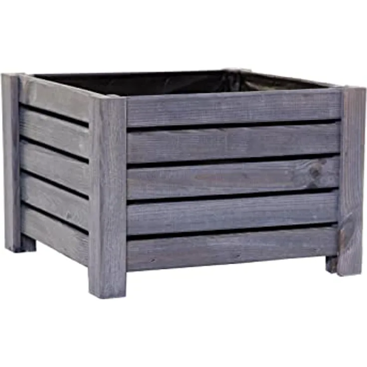 BooGardi Blumenkasten aus Holz · 4 Farben und 2 Größen · Anthrazit 38x38x25cm · Pflanzkasten Garten Balkon Terrasse · Balkonkasten Blumen Kräuter Pflanzen