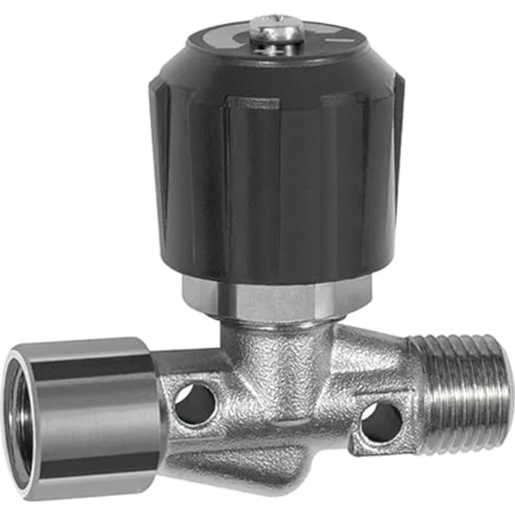RIEGLER Nadelventil, Messing vernickelt, IG/AG, Rp/R 1/8, DN 4, max. 18 bar, Betriebstemperatur -10 °C bis 80 °C – Bild 1