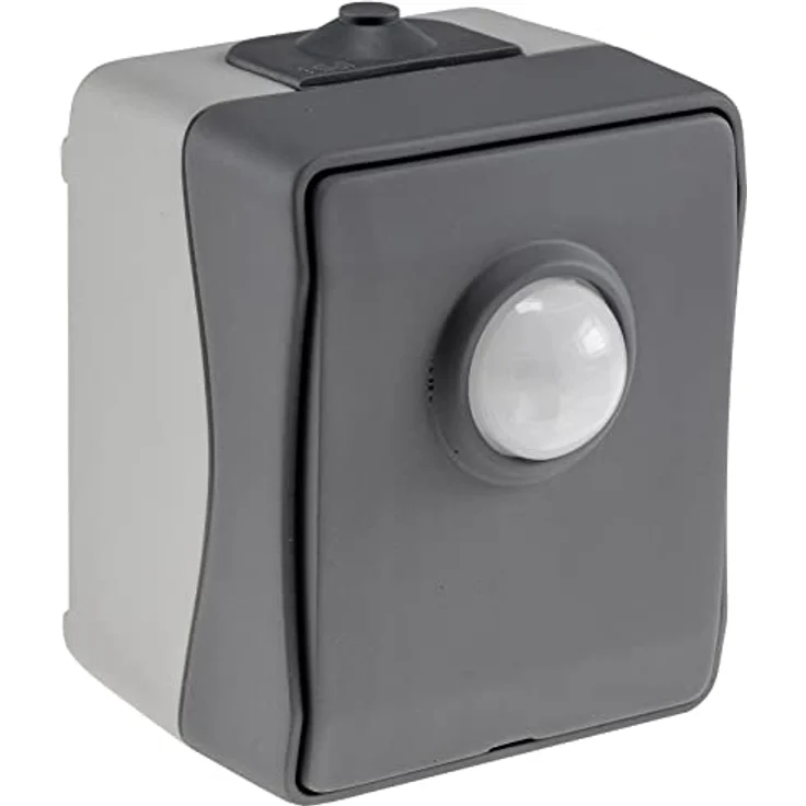 ChiliTec Bewegungsmelder Aussen Aufputz für Feuchtraum IP54 Innen & Außenbereich Wetterbeständig - Ersatz für einen Lichtschalter Grau/Anthrazit – Bild 1