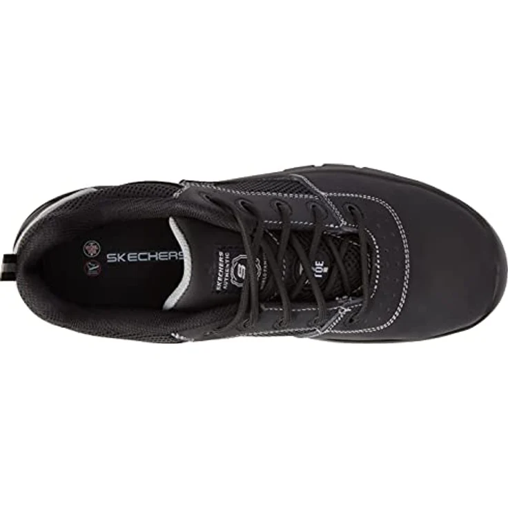 Skechers Trophus Arbeitsschuh, Herren Sicherheitsschuh mit Stahl-Zehenkappe und Memory Foam Einlegesohle, schwarz – Bild 5