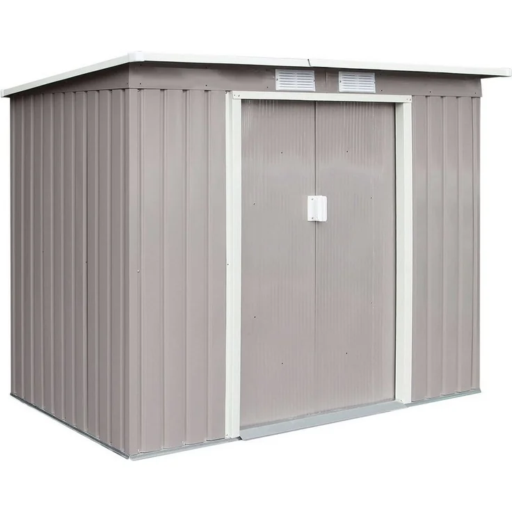 HATTORO Gartenhaus P100, BxT: 213,00x130,00 cm, Pultdach, widerstandsfähig, verzinktes Stahlblech, Hellgrau