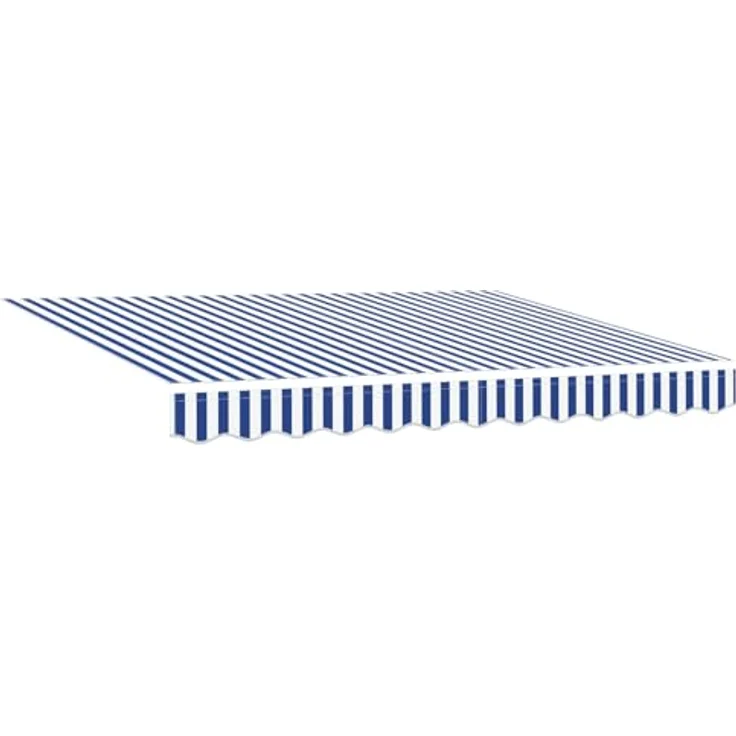 vidaXL Ersatzstoff für Markisen, 3,5 m x 2 m, wasser- und UV-beständig, Blau und Weiß gestreift – Bild 1