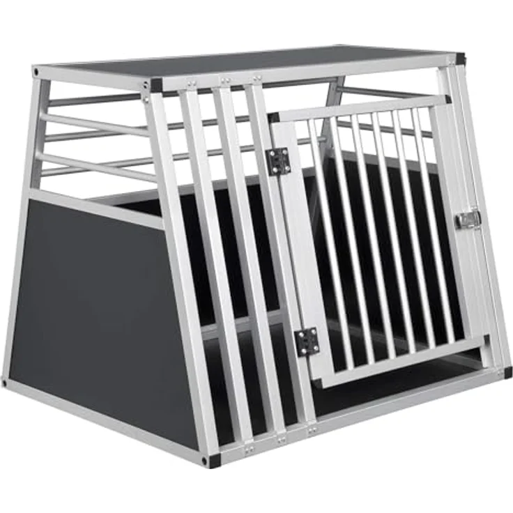 EUGAD Tiertransportbox, Alu Hundebox für große Hunde, Silber/Schwarz, Empfohlen für Husky, Samojede, etc. - Preisvergleich – Bild 3