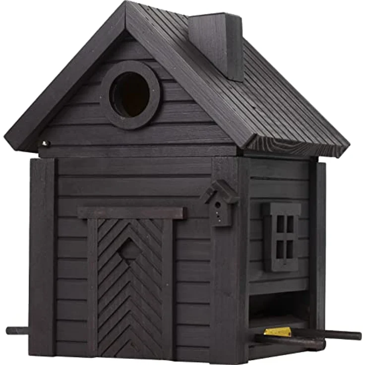 Wildlife Garden WG1127 Multiholk Rußschwarz - Der Kombinierte Vogelfutterhaus und Nistkasten/Vogelhaus aus Holz – Bild 1