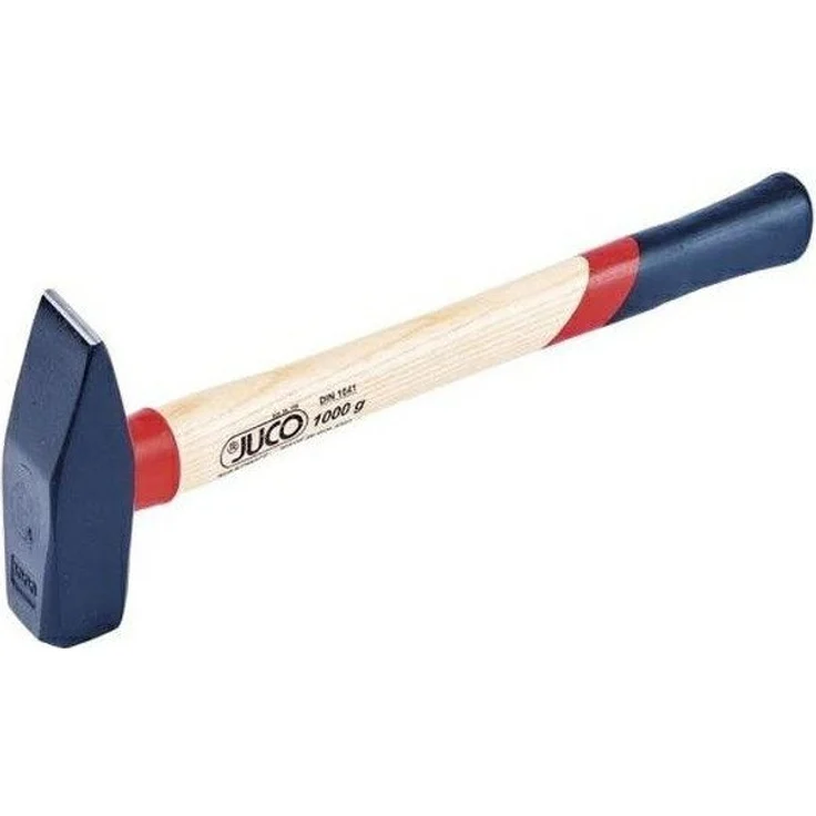 JUCO SCHLOSSERHAMMER LUX 1,0kg, Eschenholzschaft, schwarz-rot lackiert, doppelt lackierter Hammerkopf mit fortschrittlicher Beschichtung