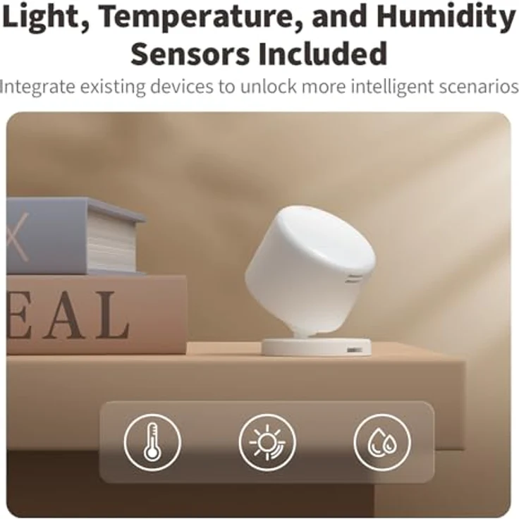 Aqara FP300 Präsenzsensor, Drahtloser 5-in-1-Bewegungsmelder mit mmWave, PIR, Licht, Temperatur-& Feuchtigkeitserkennung, Kompatibel mit HomeKit, Alexa, Google Home, Weiß – Bild 5