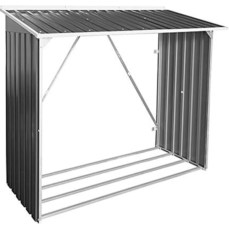 tepro Duramax Metallgerätehaus Kaminholzregal anthrazit – Bild 3