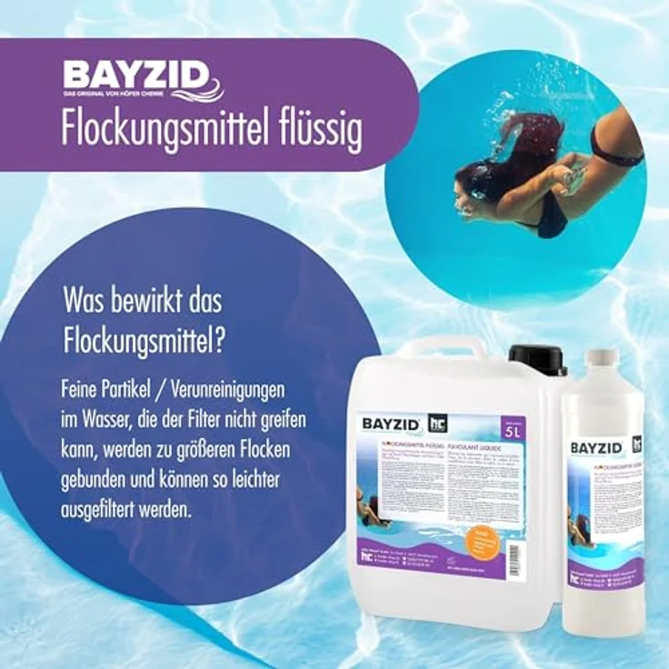 1 x 5 Liter Flockungsmittel BAYZID flüssig in 5 L Kanistern – Bild 3