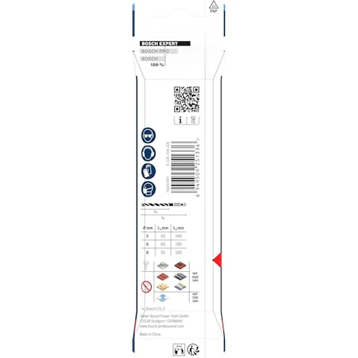 BOSCH EXPERT HEX-9 Multi Construction Bohrer-Set, 3-tlg. D= 5/6/8 mm, präzise Zentrierspitze für verschiedene Materialien – Bild 4