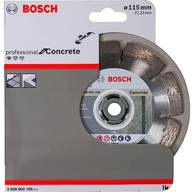 Bosch Professional Diamanttrennscheibe Standard für Concrete, 115 x 22,23 x 1,6 x 10 mm, 1-er Pack, 2608602196 – Bild 2