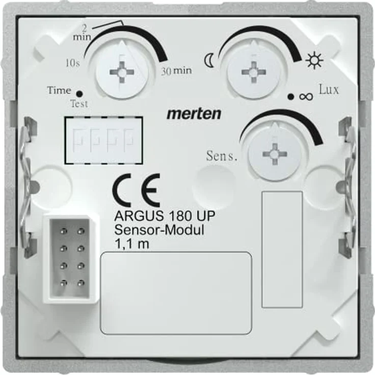 Merten SensorModul alu UP Syst.M, Bewegungsmelder mit 180° Erfassungswinkel und bis zu 12 m Reichweite, einstellbare Helligkeitsschwelle und stufenlose Empfindlichkeit – Bild 3