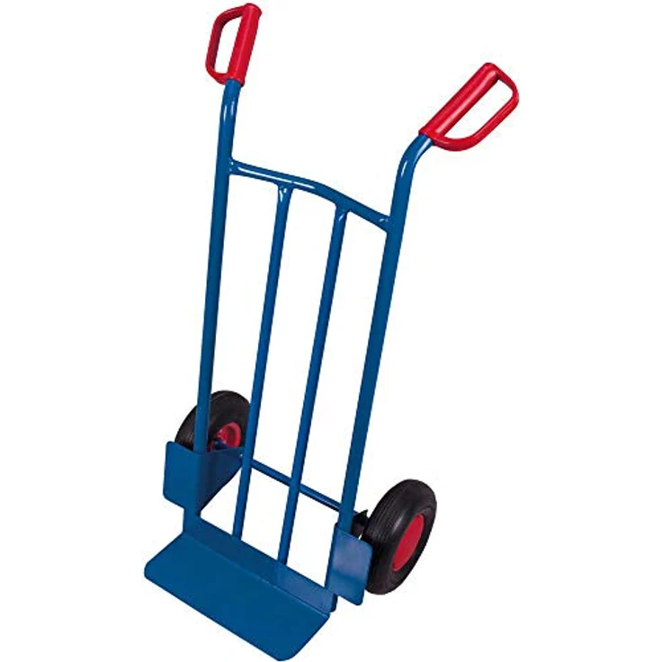 VARIOFIT Stahlrohrkarre 250 kg, Schaufel 150x400 mm, Luftbereifung, pulverbeschichtet RAL 5010 enzianblau – Bild 1