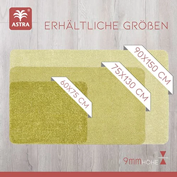 ASTRA waschbarer Fußabstreifer Baumwolle – saugstarker Sauberlauf Entra – rutschfeste Matte – (60 x 75 cm – grün) – Bild 3