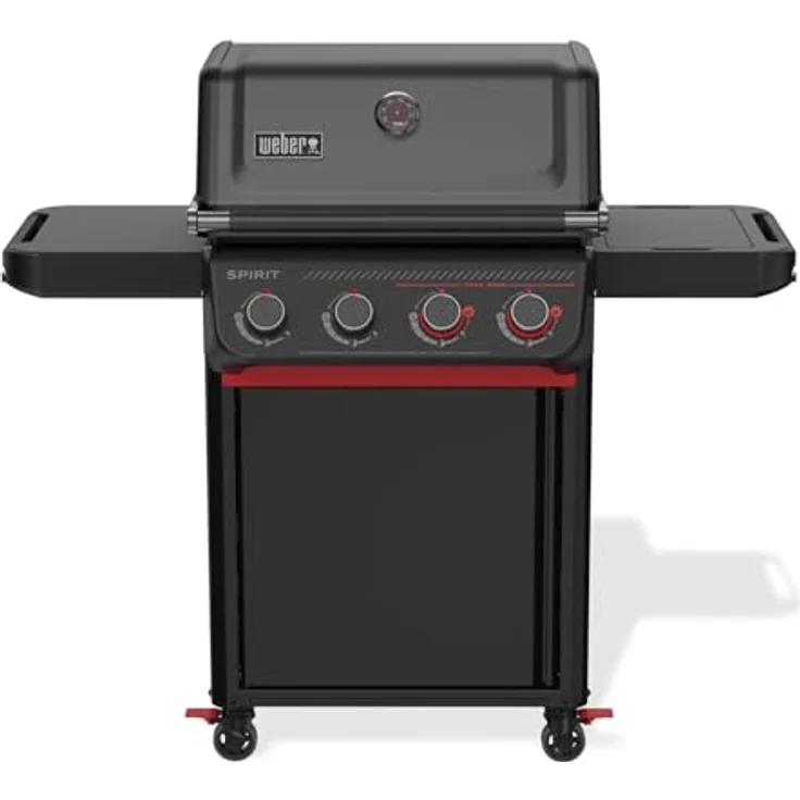 Weber Spirit E-425C STEALTH Gasgrill, Stealth Edition mit 4 Brennern, schwarz, inkl. Sear Zone und Gourmet BBQ System kompatibel – Bild 1