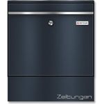 Metzler XXL Briefkasten mit Zeitungsfach in Anthrazit RAL 7016 aus massivem Stahl mit austauschbarem Namensschild, Wandmontage, Wandbriefkasten, Postkasten, 390 x 343 x 116 mm - BK212, Metzler - Wandbriefkasten aus Stahl in Anthrazit mit Zeitungsfach