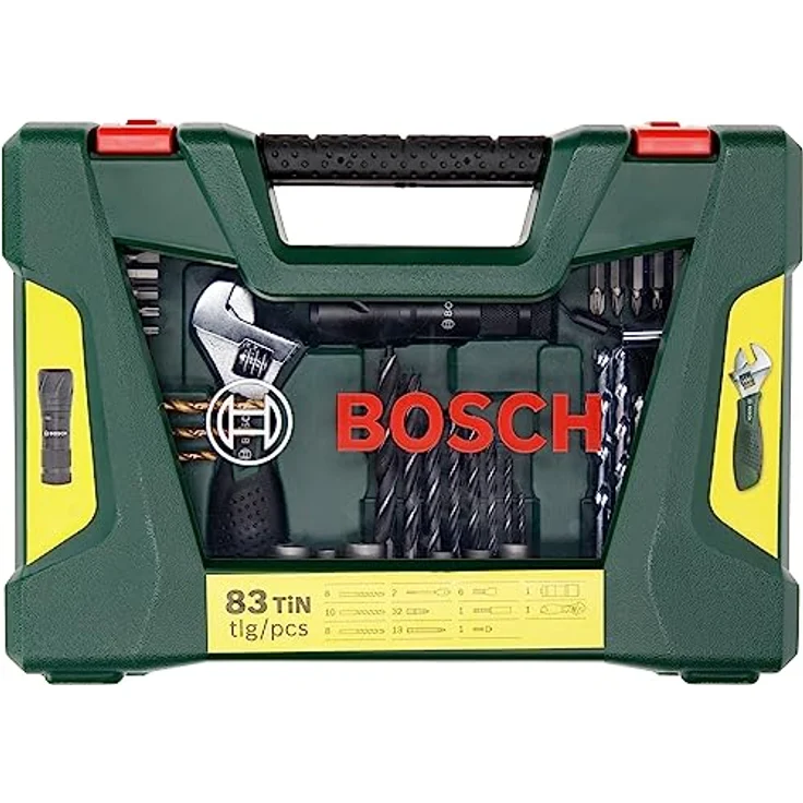 Bosch 83tlg. V-Line Titanium-Bohrer- und Bit-Set mit LED-Taschenlampe und Rollgabelschlüssel – Bild 3