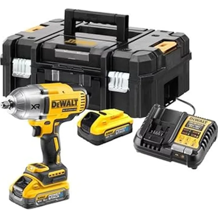 Dewalt DCF900H2T-QW, 1/2' XR 18V Drehschlagschrauber mit 5Ah Li-Ion Akku, 1396 Nm Drehmoment, Sicherungsring