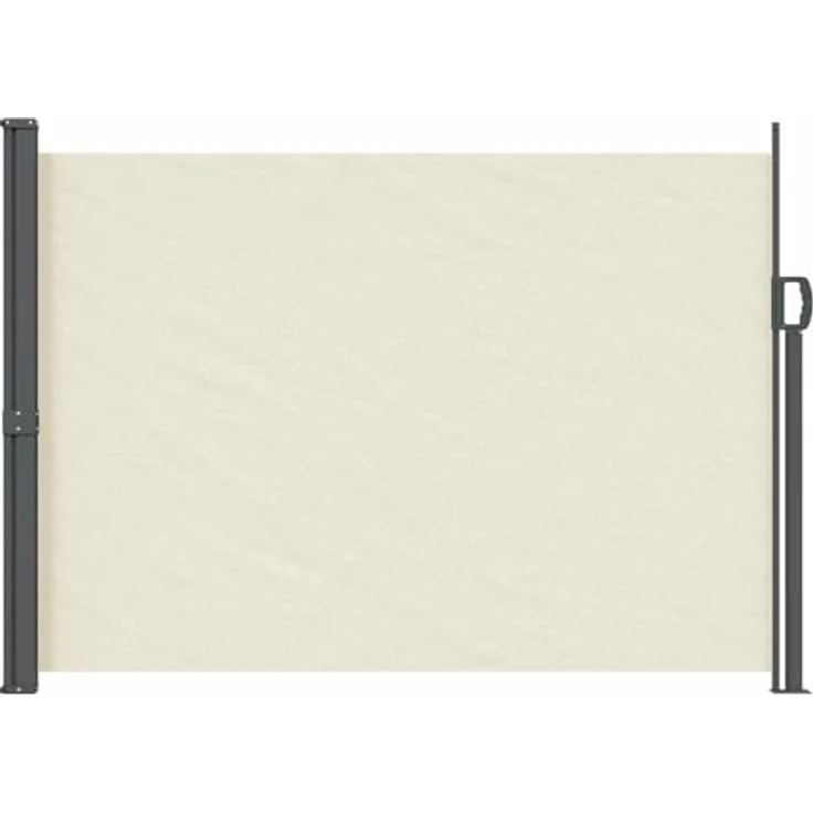 vidaXL Ausziehbare Seitenmarkise 120 x 300 cm, creme, wasserabweisend und UV-beständig, mit stabiler Stahlkonstruktion – Bild 1