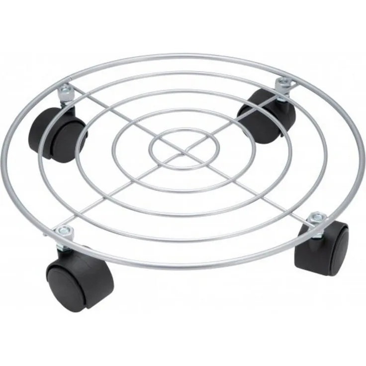 Greemotion Pflanzenroller Ø 30 cm, verchromt mit vier Rollen, maximale Tragkraft 30 kg