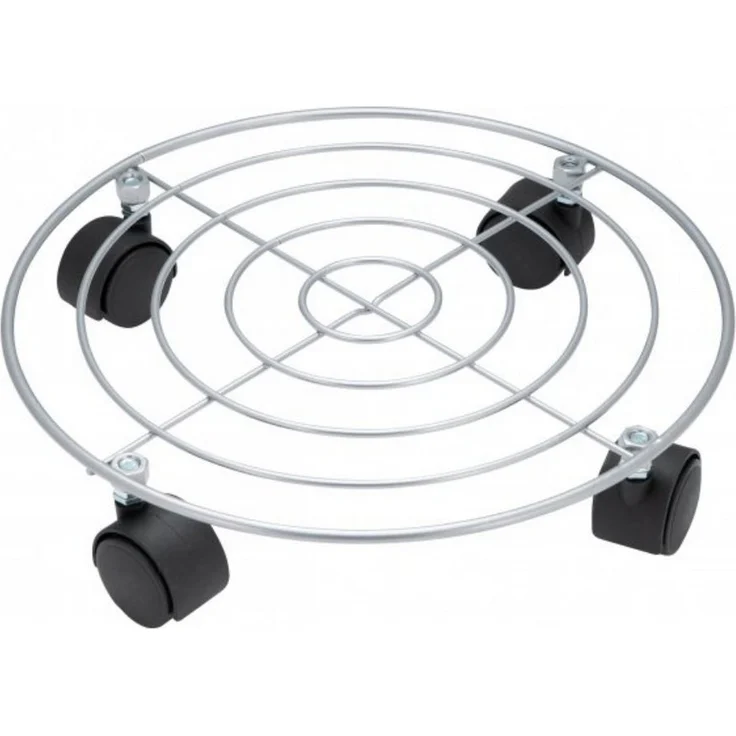 Greemotion Pflanzenroller Ø 30 cm, verchromt mit vier Rollen, maximale Tragkraft 30 kg – Bild 1