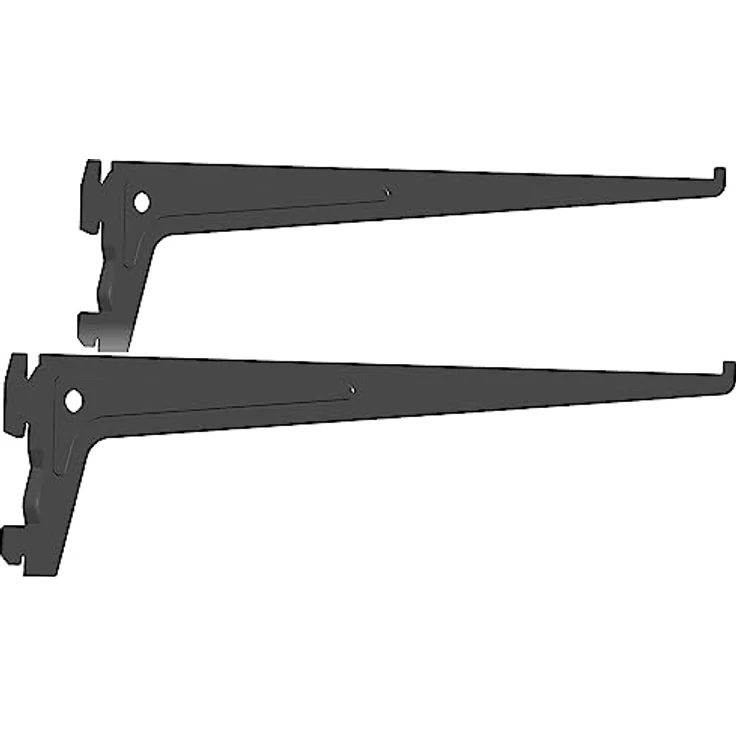Element System 18133-00010 PRO-Träger Regalträger 1-reihig - 2 Stück - 7 Abmessungen - 3 Farben-L = 30 cm-schwarz-für Regalsystem-Wandschiene – Bild 2