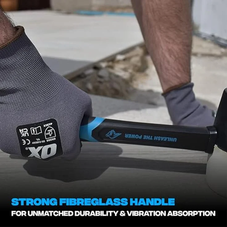 OX Combination Rubber Mallet - 24 oz, Doppelkopf mit schwarzem und weißem Kopf, ergonomischer Griff, vielseitig einsetzbar – Bild 5
