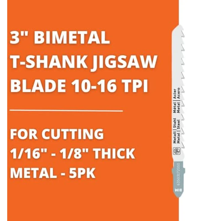 FEIN Stichsägeblatt für Metall BIM 75 T1.2/2.5 MS SC – 5 Stück, BiMetall Sägeblätter für Stichsäge F-IRON Jig 26 AS, 10-16 TPI Zahnteilung, geeignet für metallische Werkstoffe – Bild 2