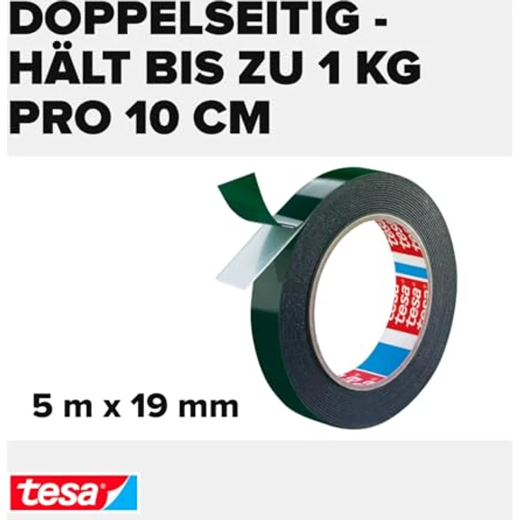 tesa Powerbond Outdoor (Doppelseitiges Montageband für den Außenbereich, Wasserfestes, starkes, UV,beständiges Klebeband, 5 m x 19 mm) - Preisvergleich – Bild 3