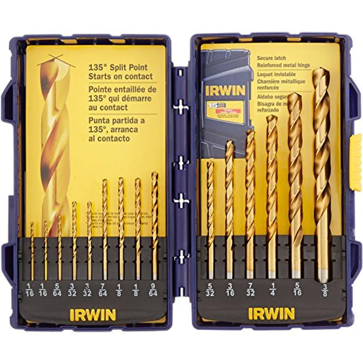 Irwin Tools 4935607 HSS-Bohrer-Set, Titanbeschichtung, Profi-Koffer, 15-teilig – Bild 3