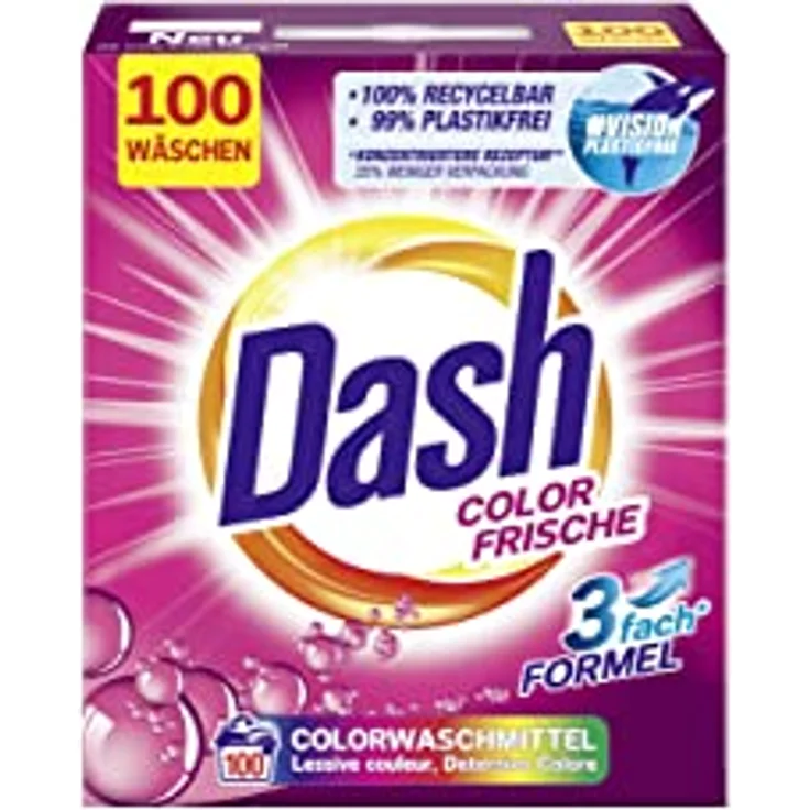 Dash® Color Frische Pulver I Waschmittel für bunte Wäsche I 100 Waschladungen I konzentrierte Rezeptur I frische, leuchtende Wäsche | 6 kg – Bild 1