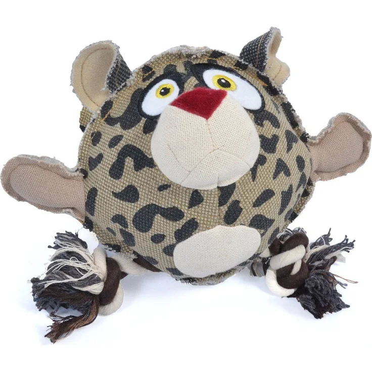 DUVO+ Tierkuscheltier Hundespielzeug Canvas Leopard, robustes Spielzeug für kleine und große Hunde