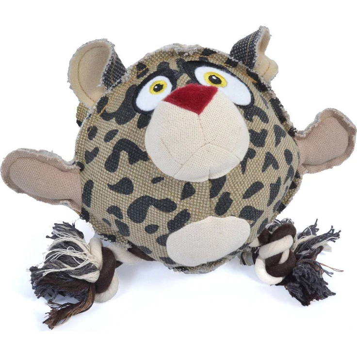 DUVO+ Tierkuscheltier Hundespielzeug Canvas Leopard, robustes Spielzeug für kleine und große Hunde