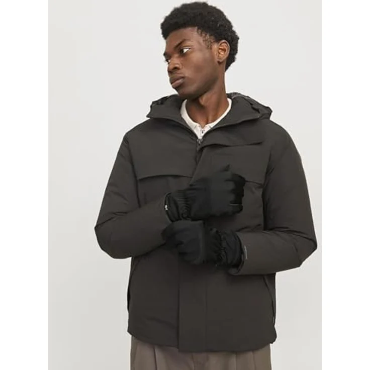Jack & Jones JACTECH GLOVES NOOS, Winter-Arbeitshandschuhe aus 90% Polyamid, elastisch, Pflegeleicht, Schwarz – Bild 3