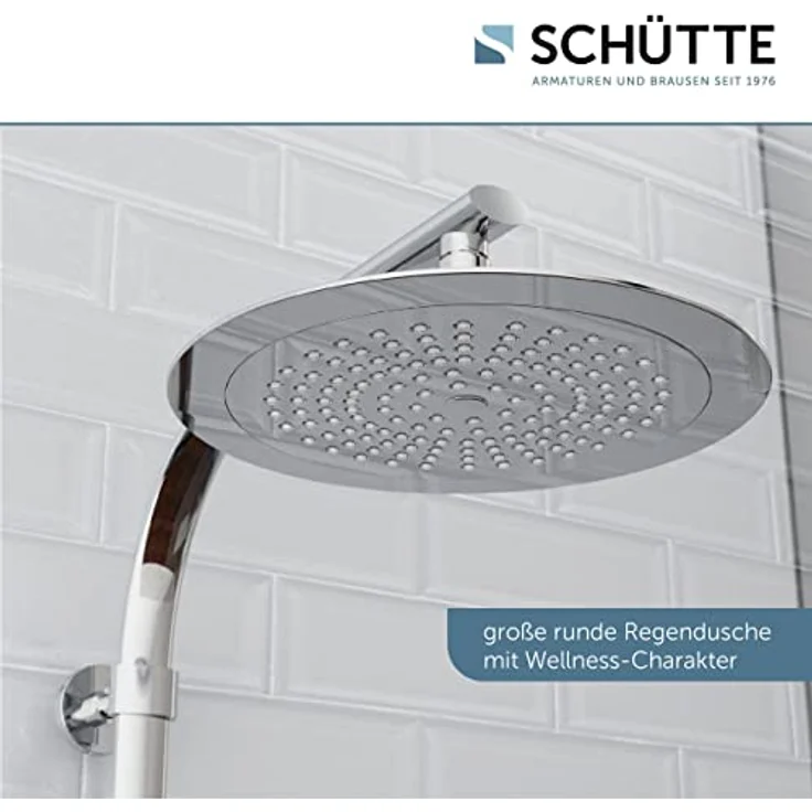 SCHÜTTE MADURA Duschsystem mit Thermostat, Duschset mit großer Regendusche (Ø 24 cm) und verstellbarer Handbrause, Brauseset mit Duschstange, Duschsäule Duschpaneel, Chrom – Bild 4
